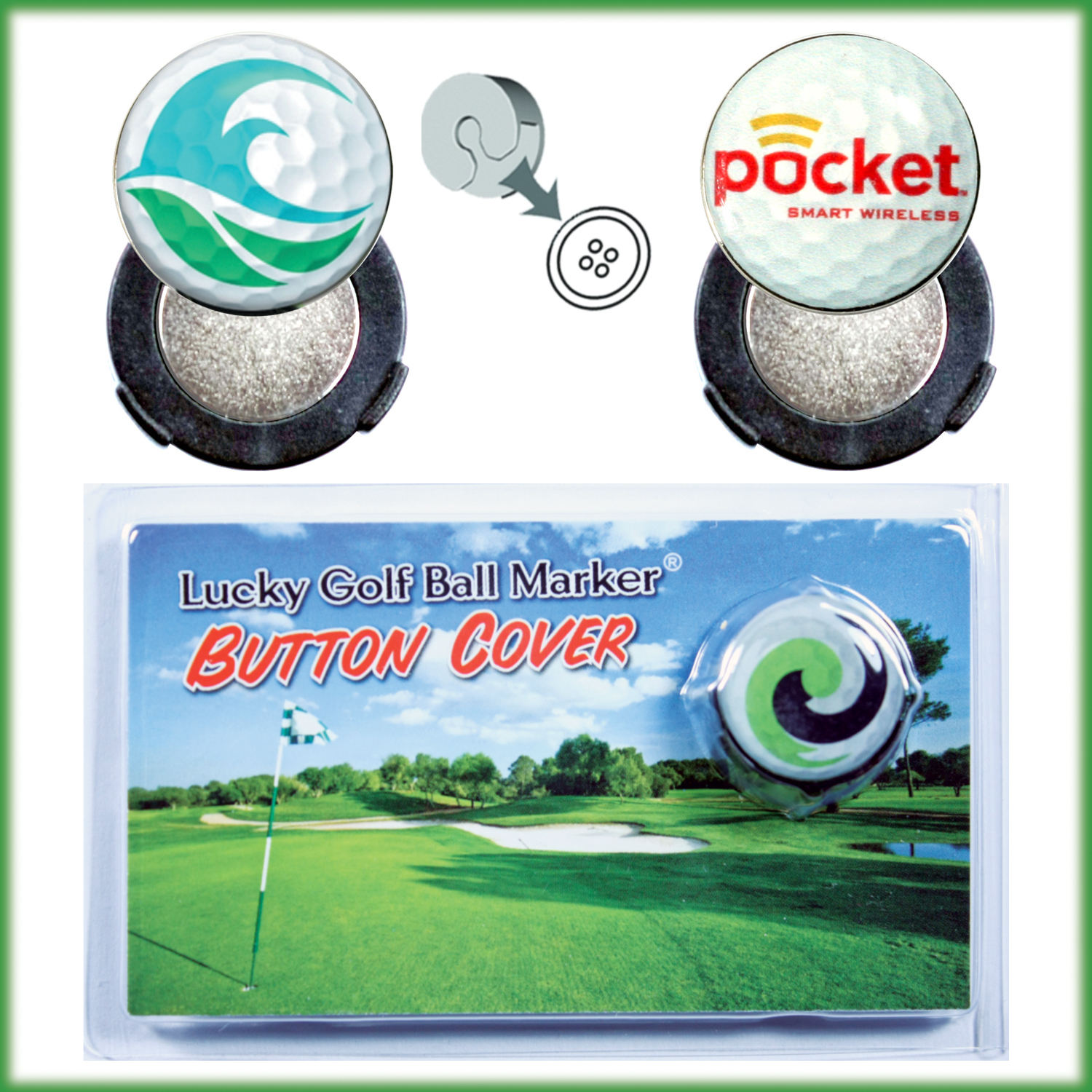 Custom Golf Ball Marker / Magnet Button Cover 2