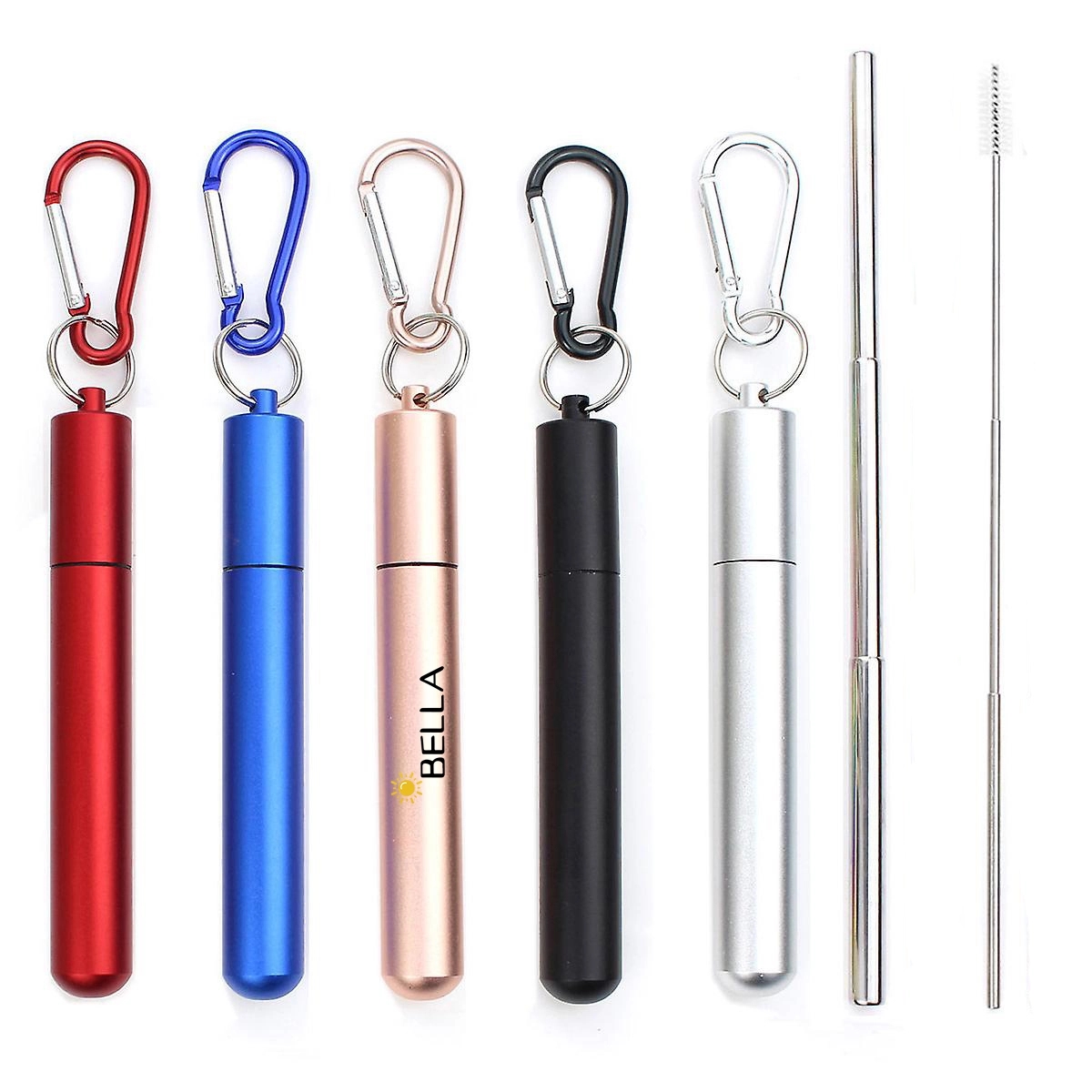 Reusable Metal Collapsible Stainless Steel Drinking Straw 1
