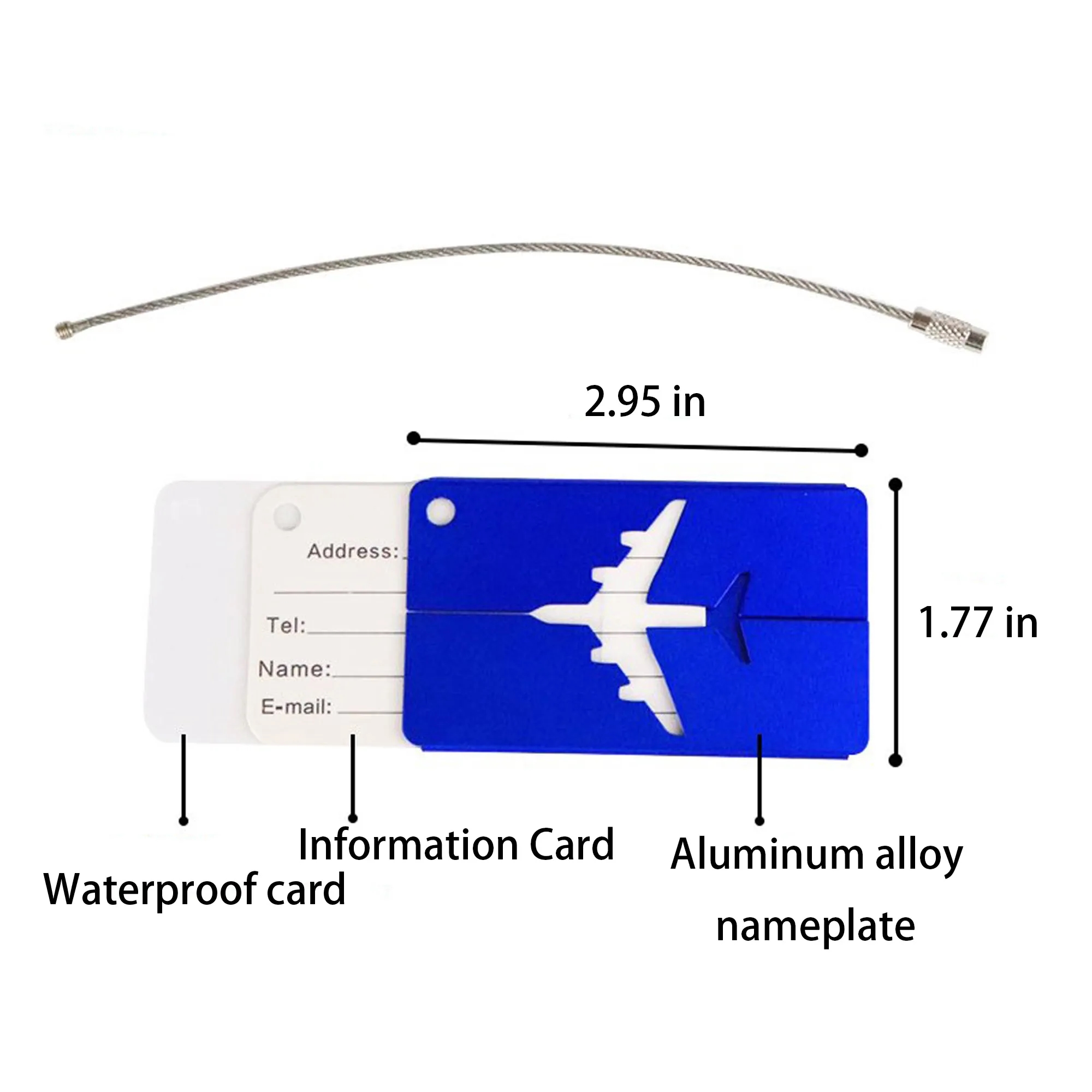MOQ 20 Aluminum Luggage Suitcase Tag 1
