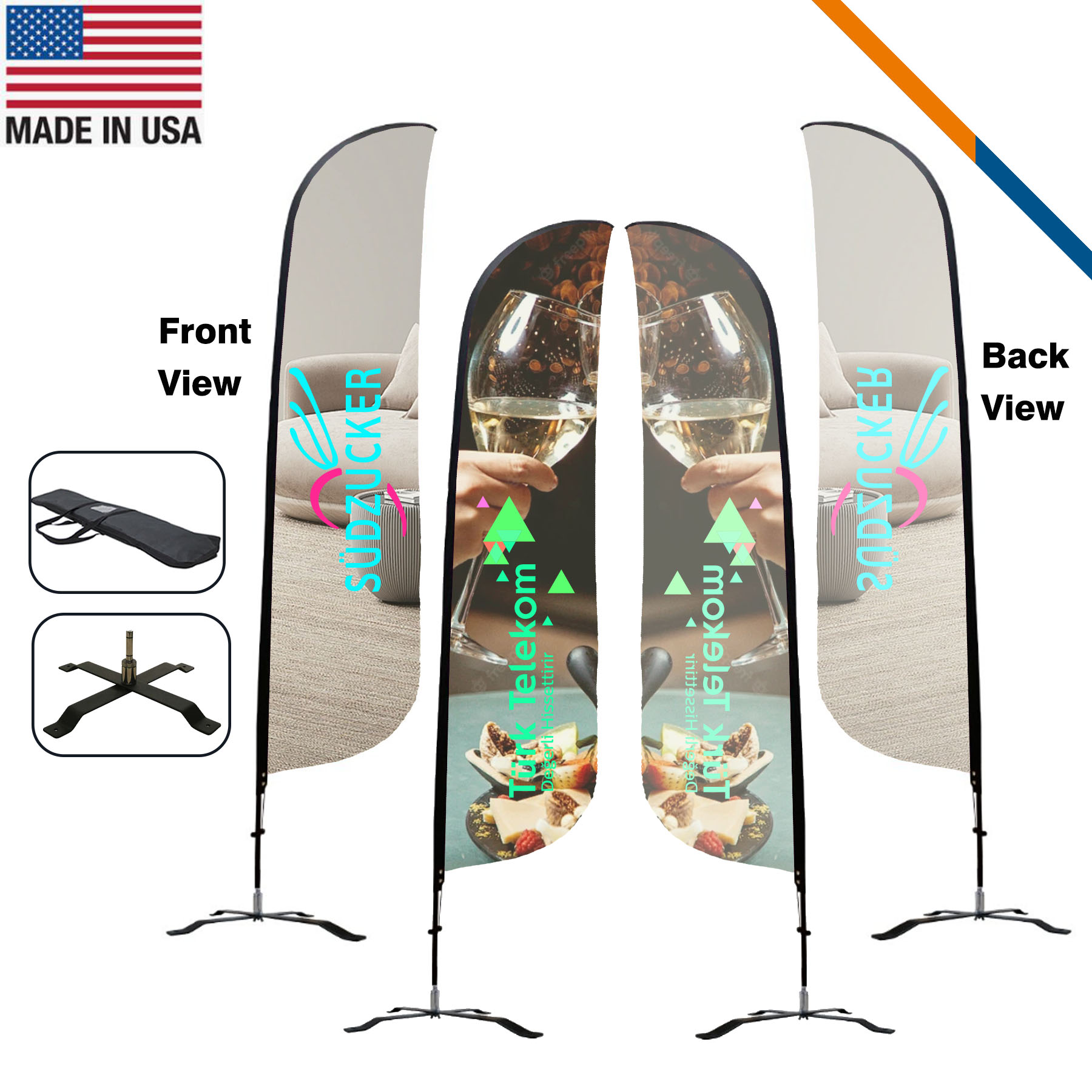 13' Fortune Single-Sided Feather Flag 2