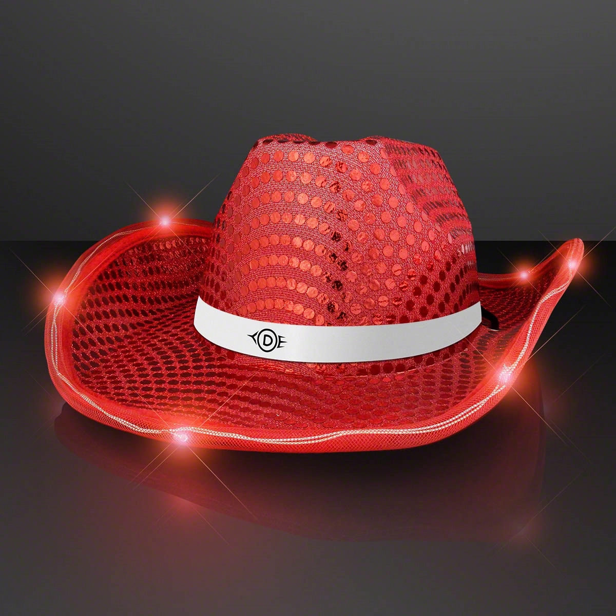 Sequin Cowboy Hat with White Band 18