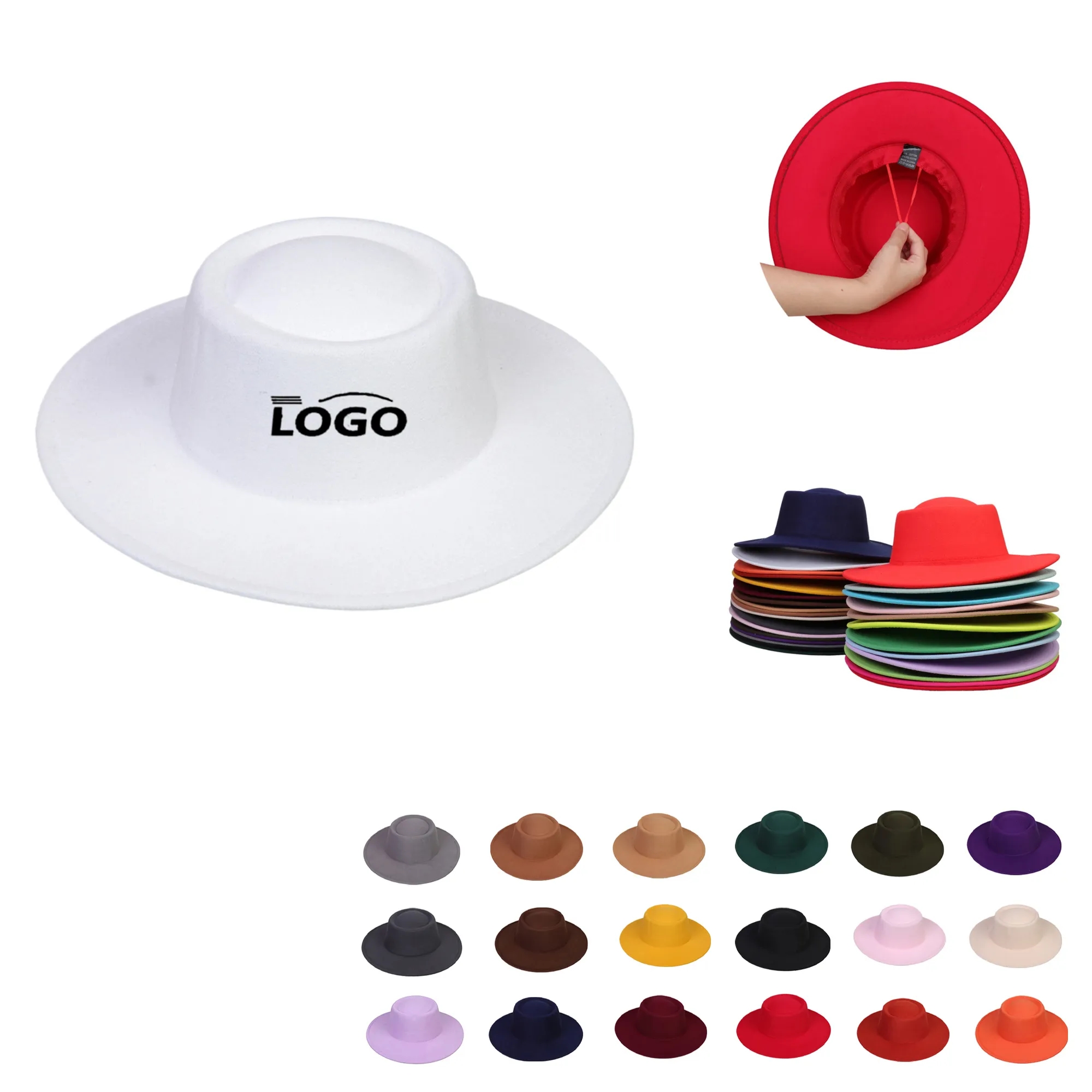 MOQ50 Wide Brim Vintage Fedora Hat 12