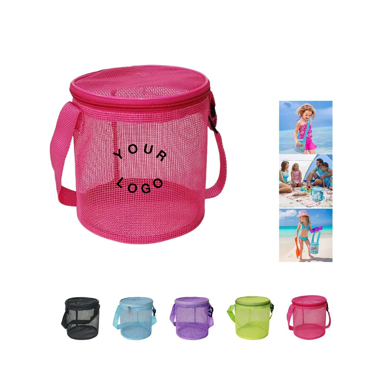 Nylon Mesh Bag with Adjustable Strap and Colorful Design 9