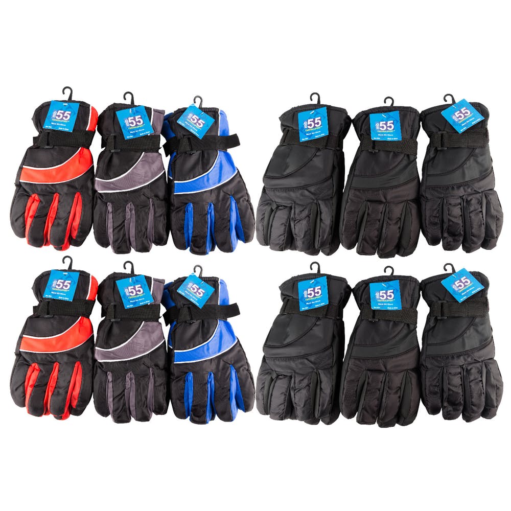 Men's Ski Gloves - Adjustable Assorted Colors 2