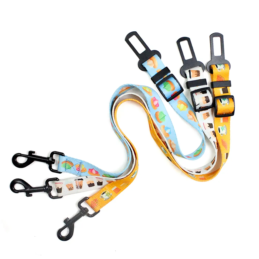 Sublimated Seatbelt Leash with Adjustable Loop