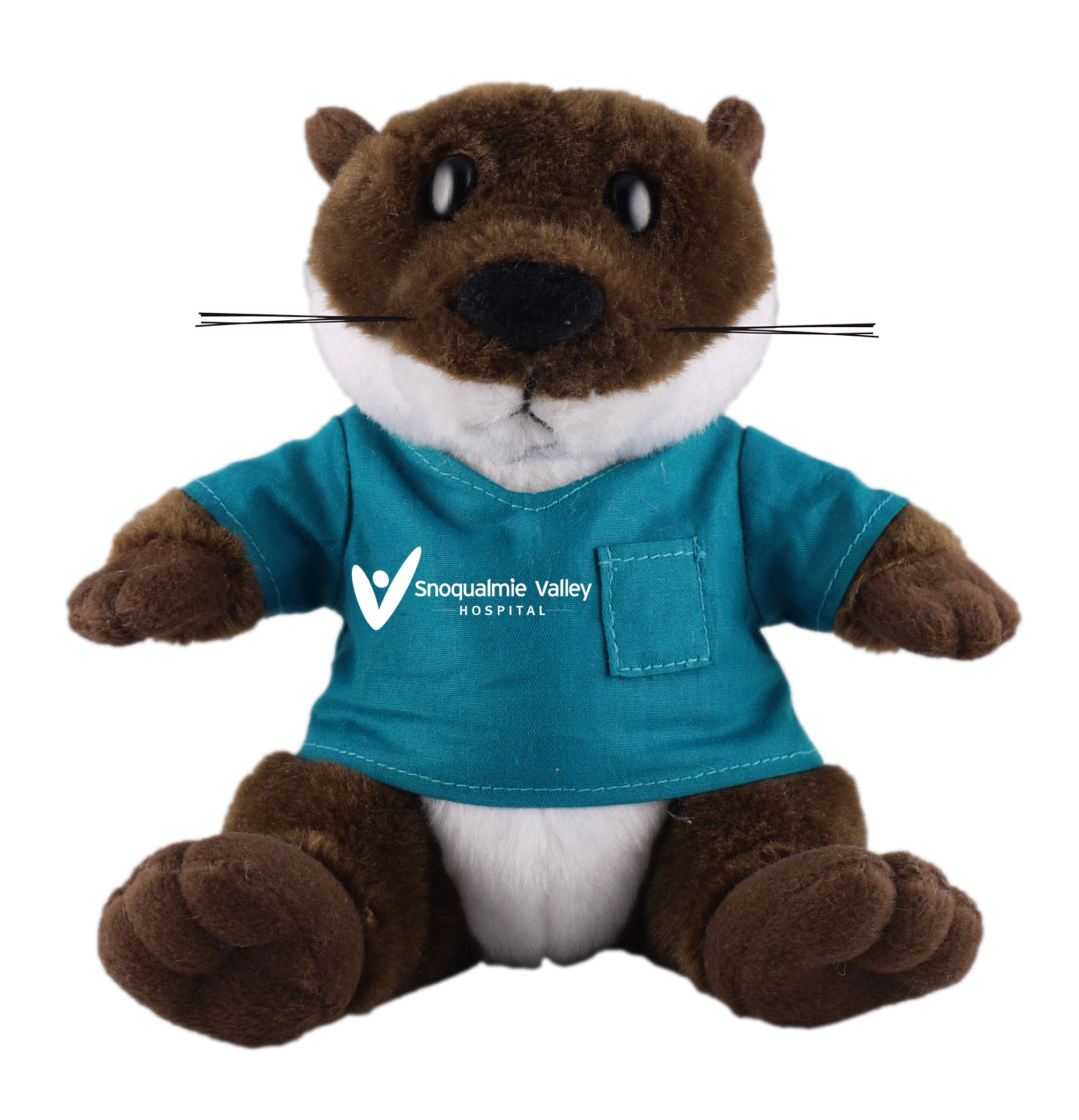 Soft Plush Stuffed Sitting Otter wearing a Scurb Shirt 2