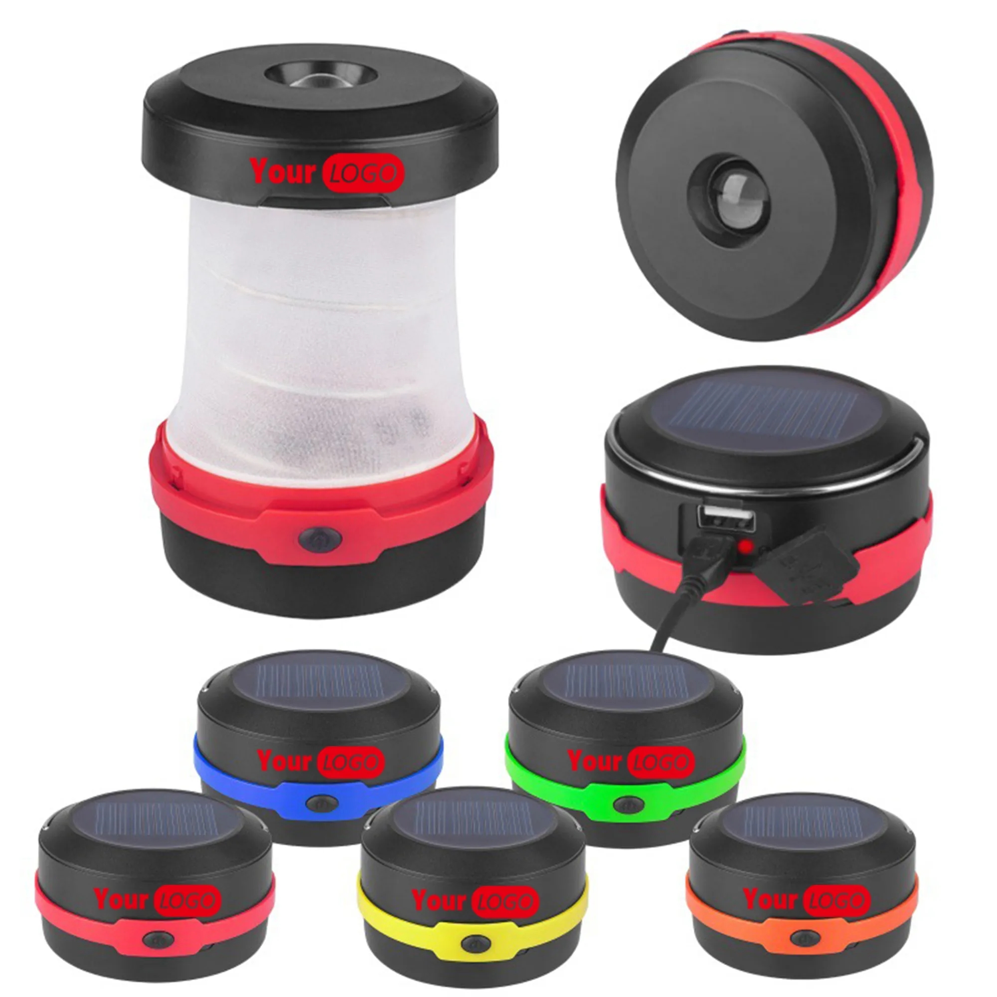 Solar Lantern Phone Charger Collapsible LED Camping 7