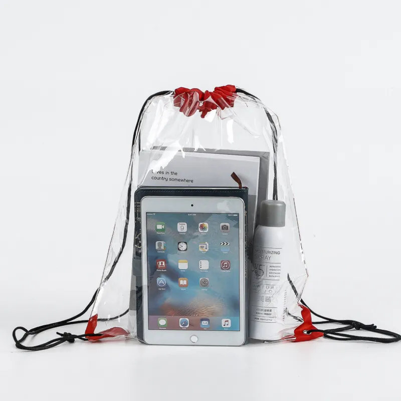 PVC drawstring bag waterproof transparent portable travel 15