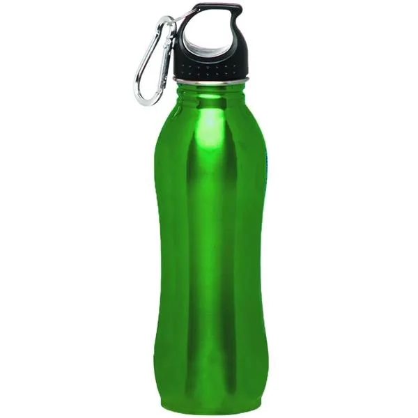 25 oz. BPA free Stainless Steel Sports Bottles w/ Carabiner, custom water bottle with logo imprint 2