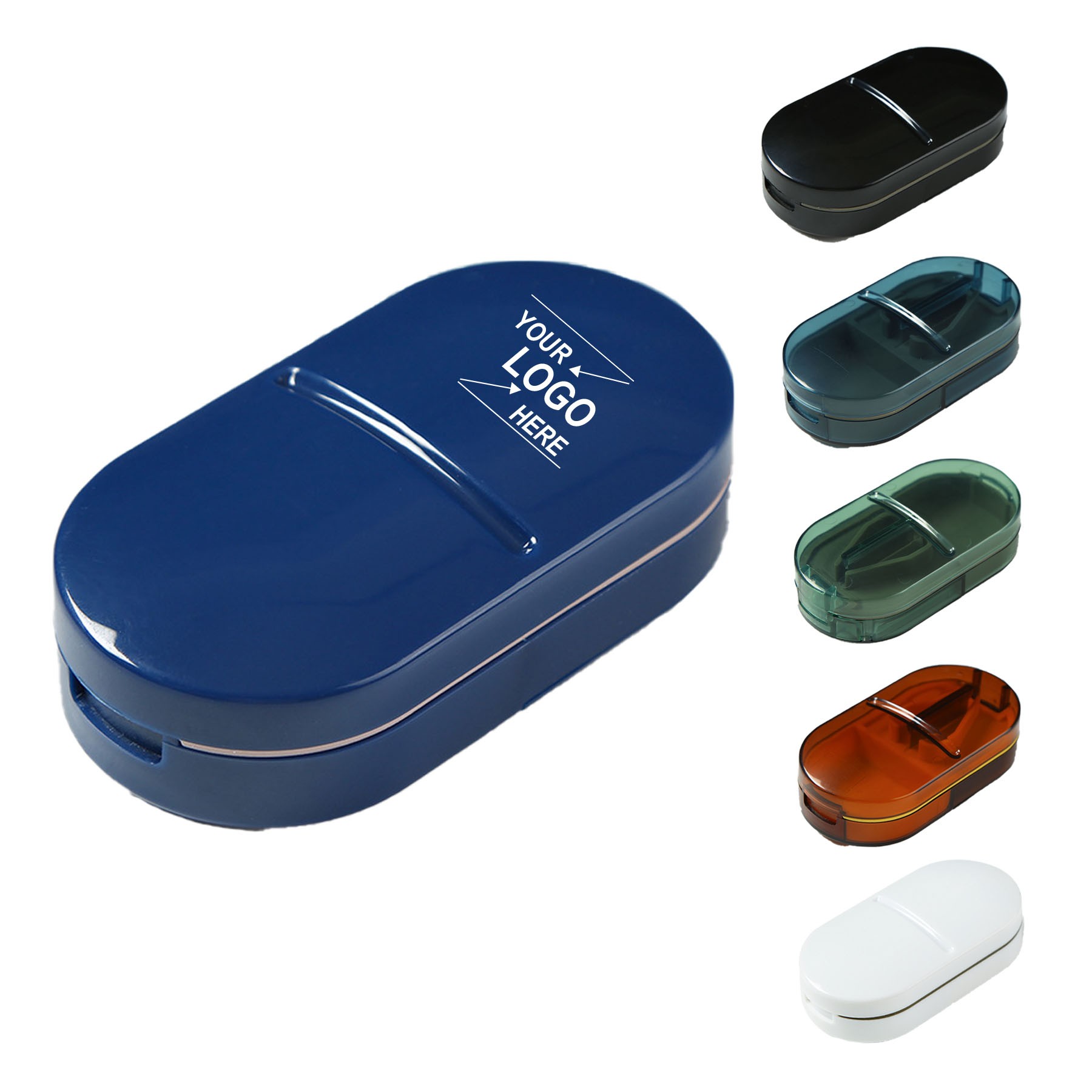 Portable 2-in-1 Pill Box and Tablet Cutter