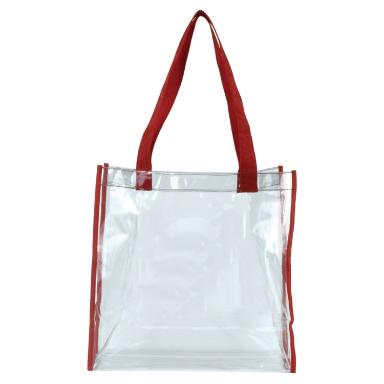 12" W x 12" H x 6" Gusset - "Matterhorn" Clear Vinyl Stadium Compliant Tote Bag 1