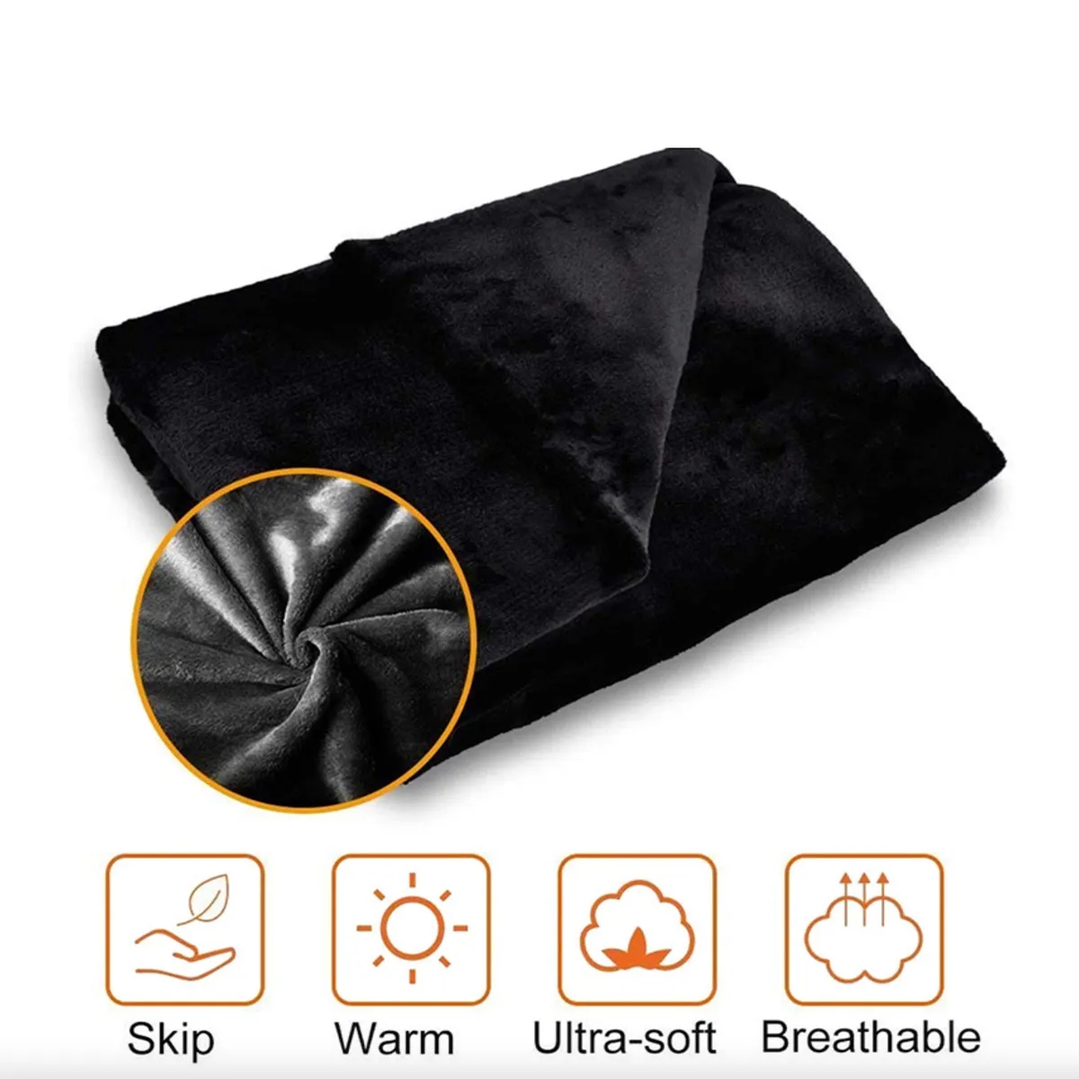 Electric Flannel Blanket Heating Shawl Washable USB Winter 4