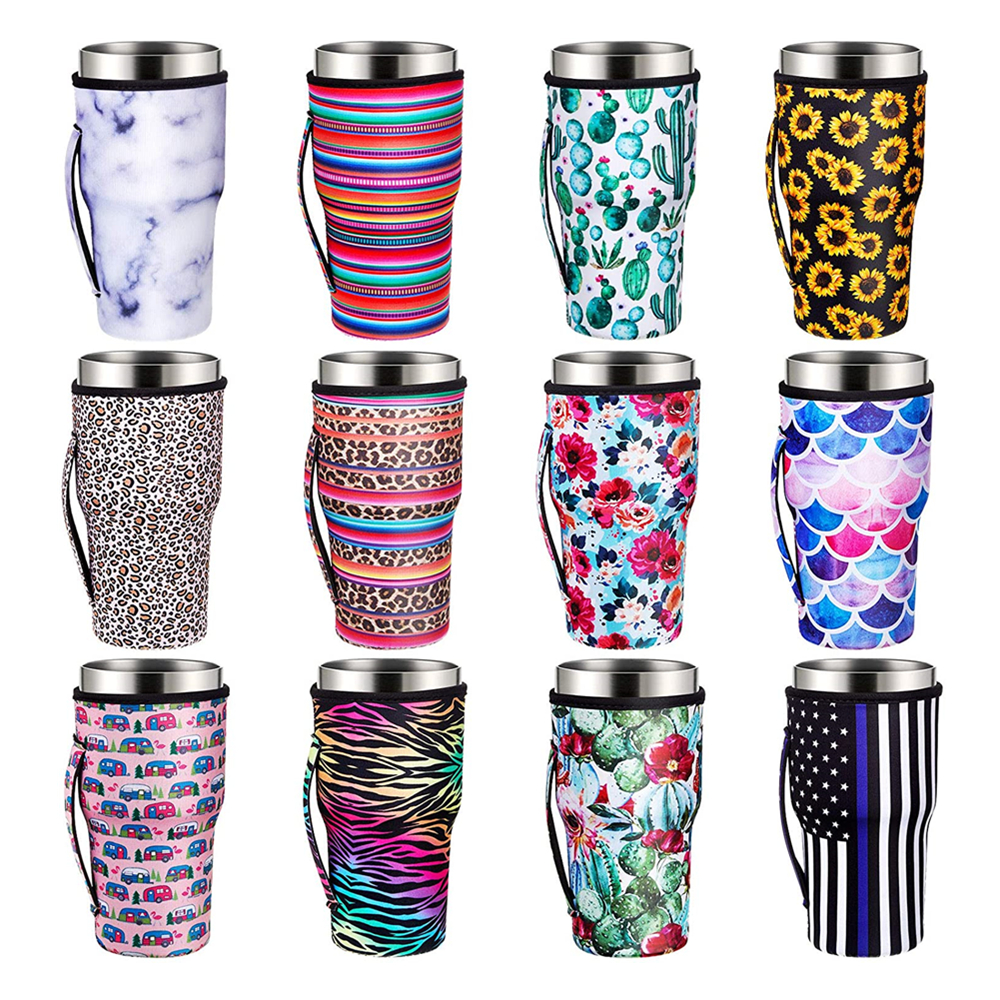Coffee Cup Insulated Sleeve Cover Holder w/Handle, custom koozie with logo imprint 2