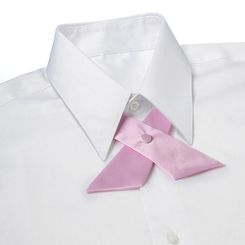 Pink Polyester Satin Crossover Tie 2