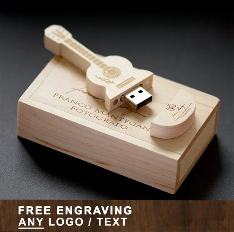 Custom Wooden Guitar USB with Box 1