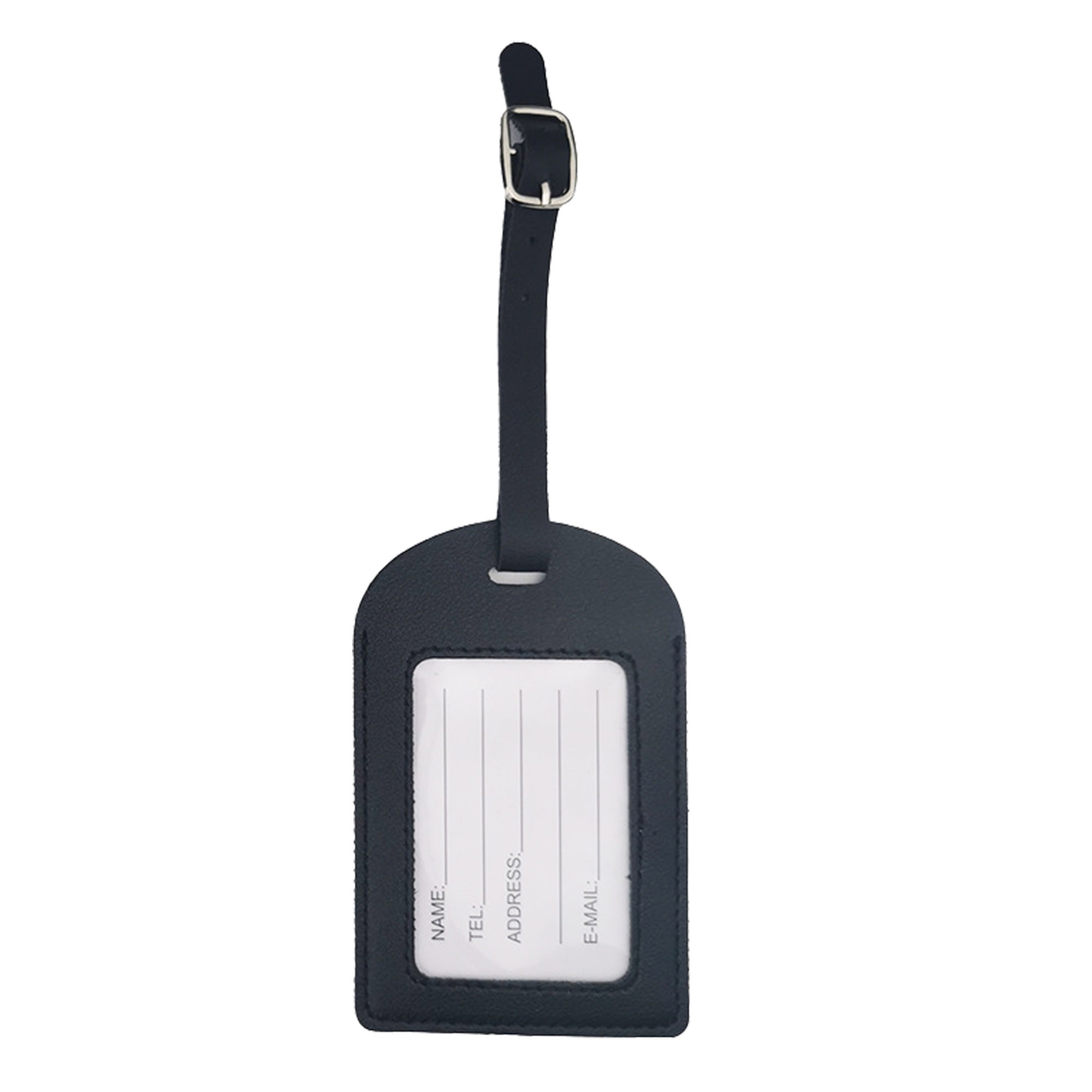 Debossed PU Leather Luggage Tag with Large Visable Window 6