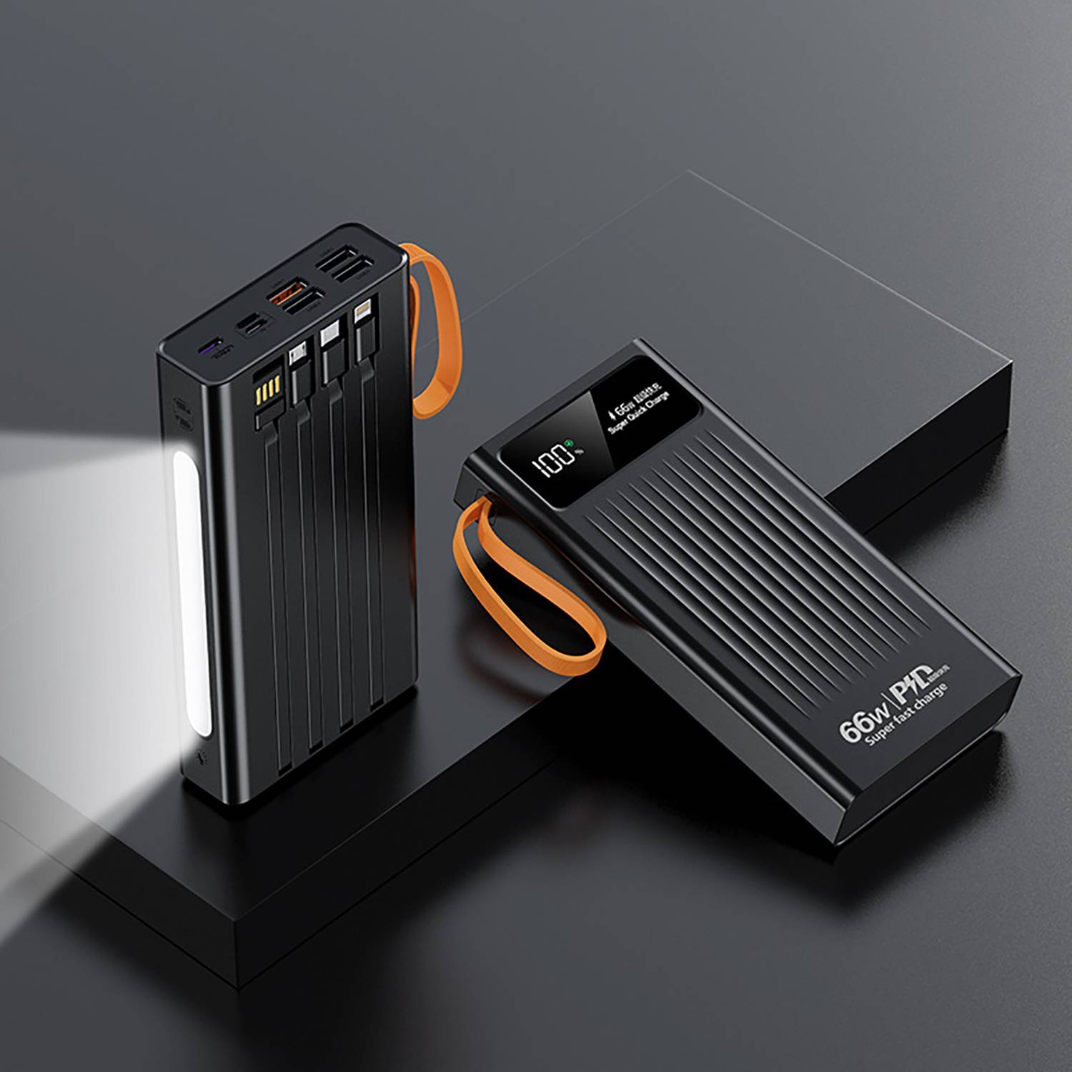 66W Portable Fast Charging Power Bank W/ Light 2