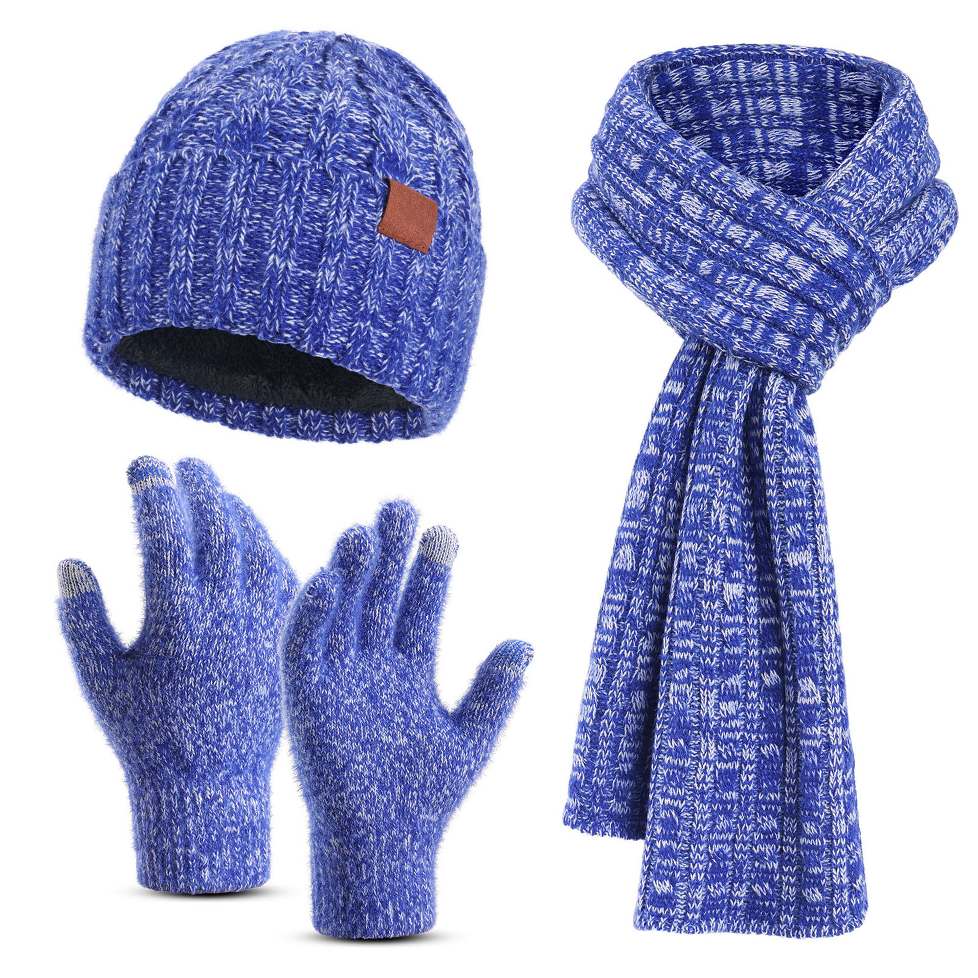 3 In 1 Winter Beanie Hat Gloves Scarf Set 4