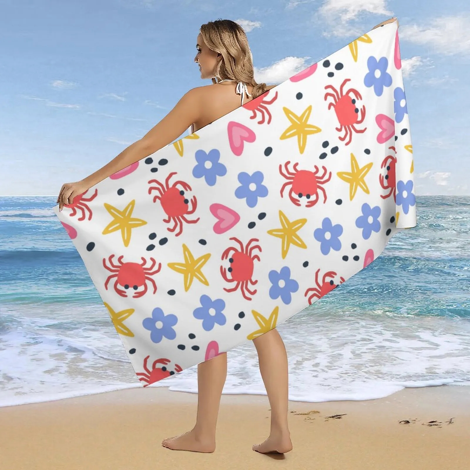 Bulk Custom Beach Towels Personalized Logo Soft Velour for Resorts Hotels 8