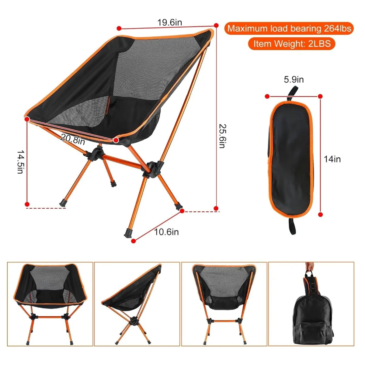 Foldable Portable Ultra-Light Camping Backpacking Chair 1