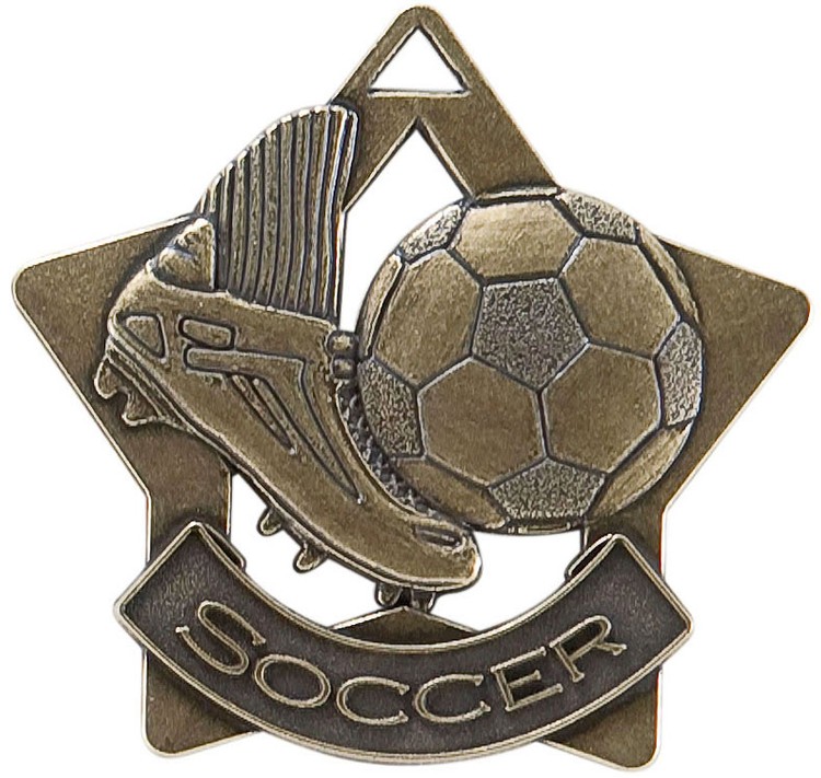 Soccer Star Medal, 2 1/4" Star