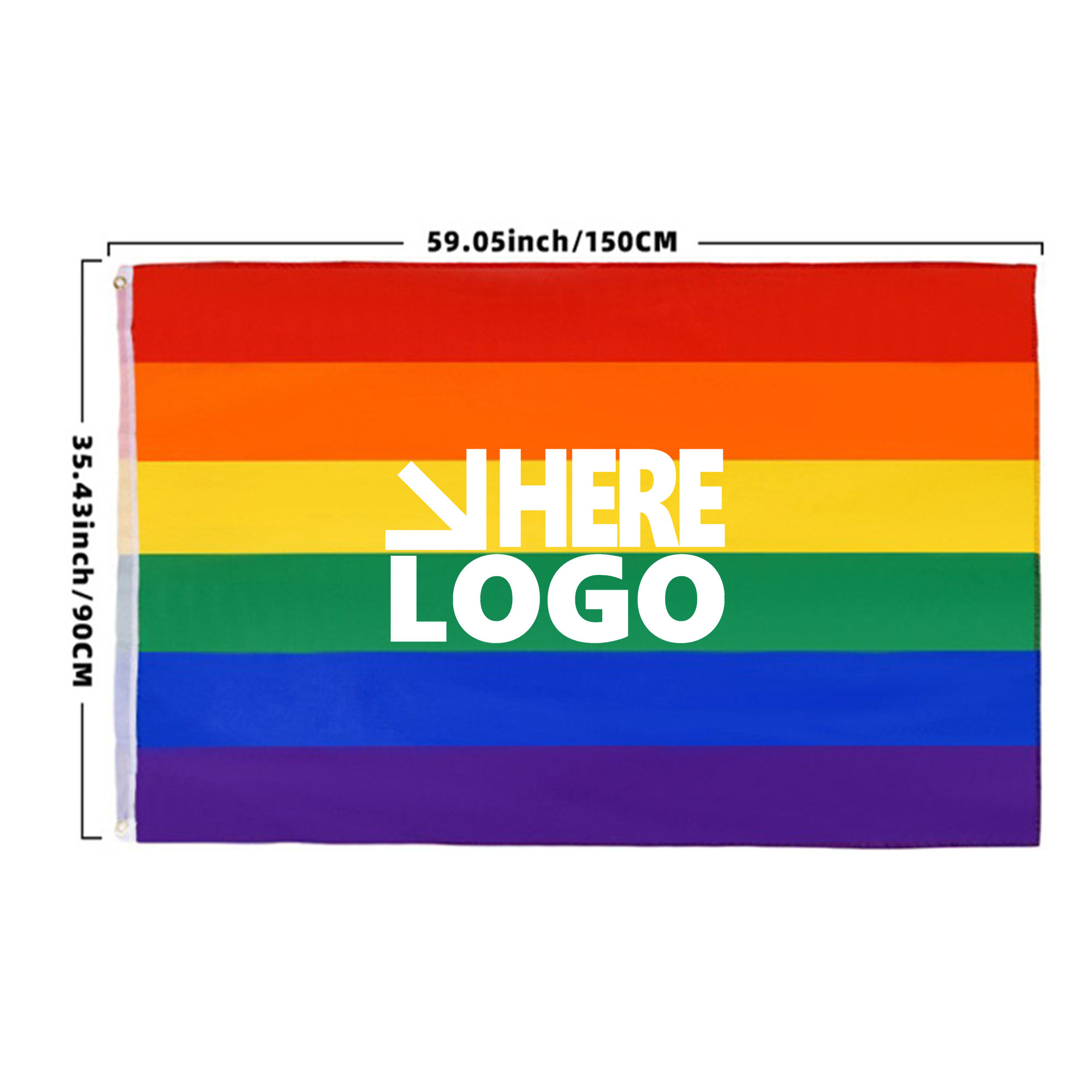 MOQ 50 Rainbow Flag Pride Day 35"x 59" 3