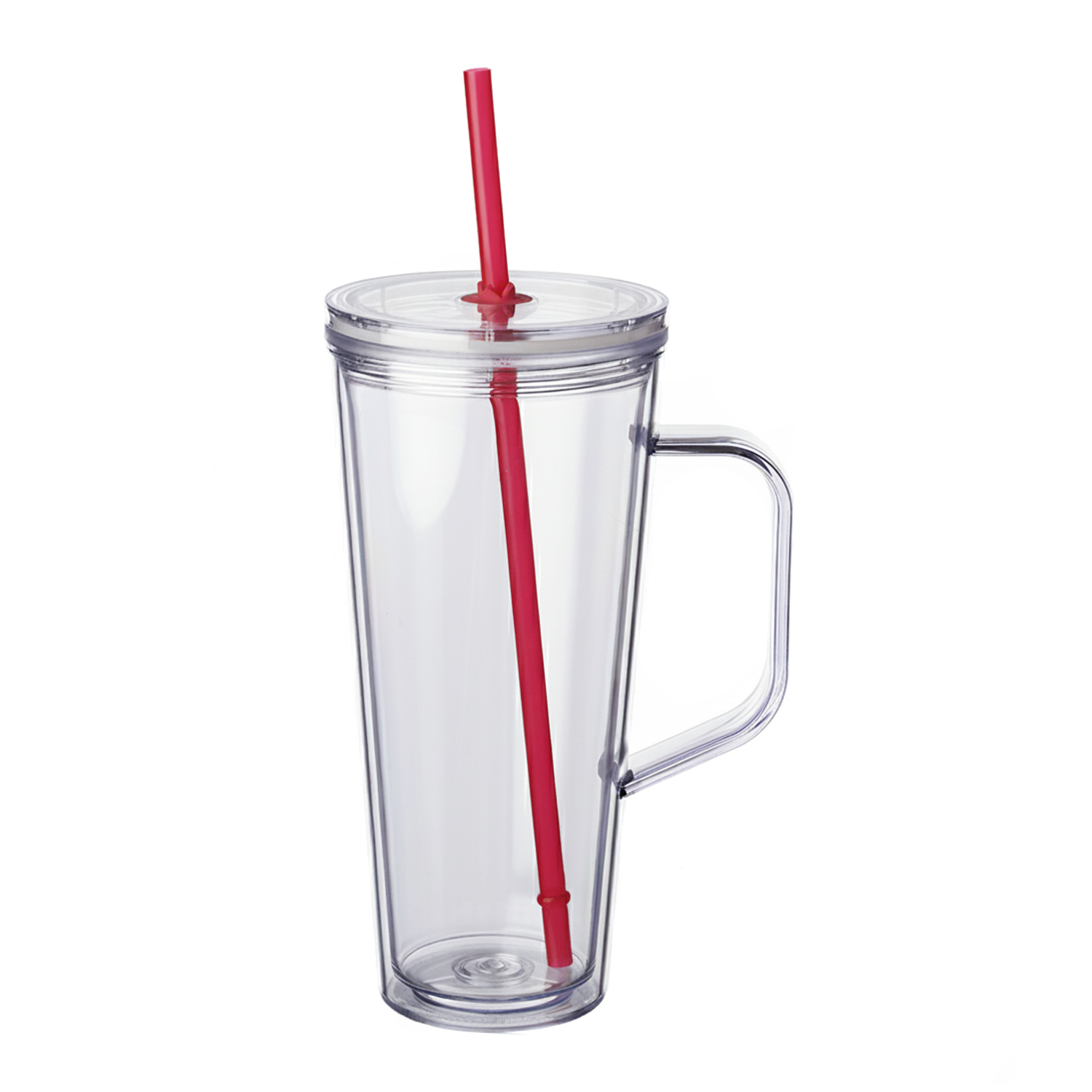 Double Wall Plastic Tumbler with Straw, 24 oz. 6