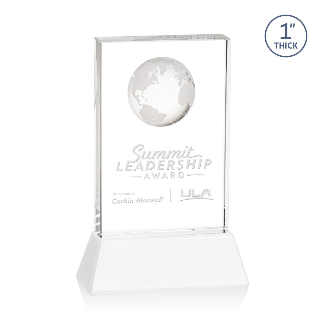 Ambassador Globe Award on Base - White 5