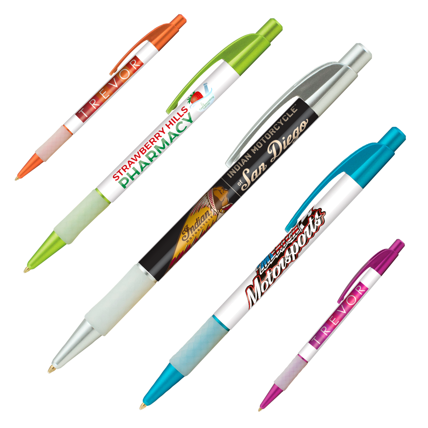 Top Flight Slim Frost Plastic Pen (Full Color Imprint) 3