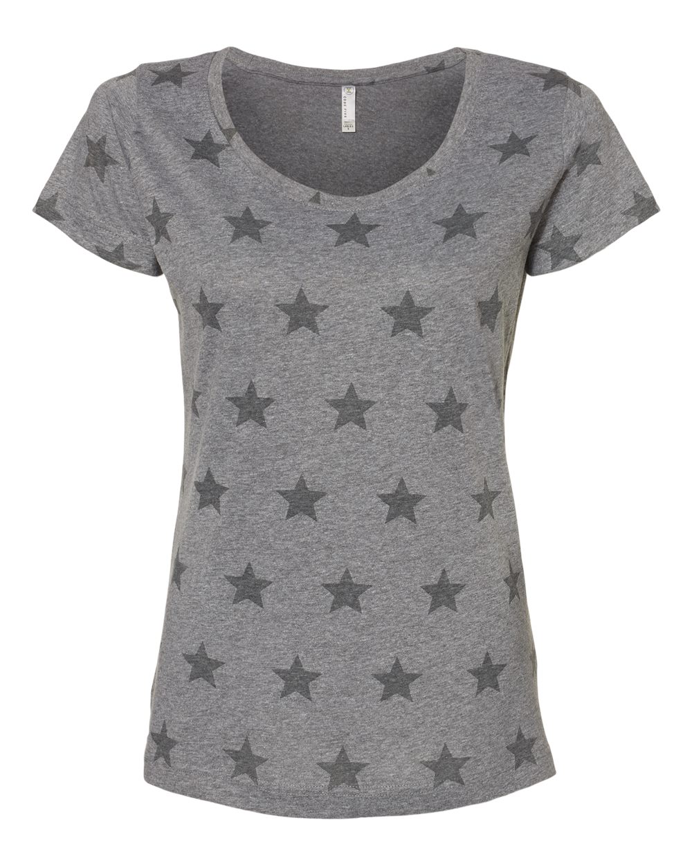 Women's Star Print Scoop Neck Tee - 3629 11