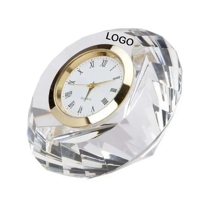 Elegant Crystal Diamond Clock Paperweight 2