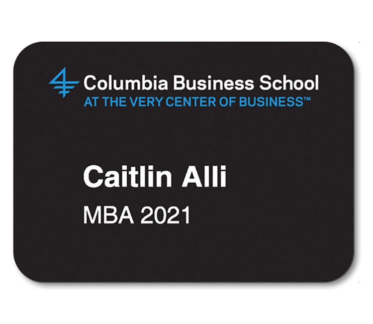 The Olympic UV Printed and engraved name badge on 2-ply  plastic up to 9 sq" 1