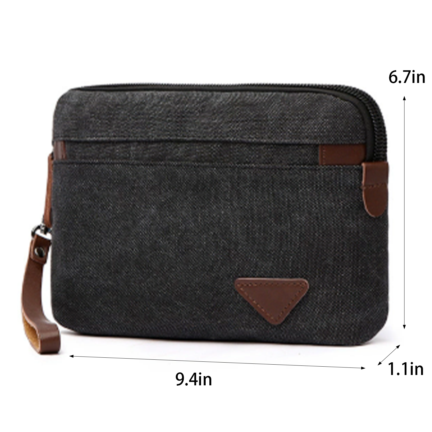 Men's Canvas Casual Zipper Wristlet Clutch Bag 10