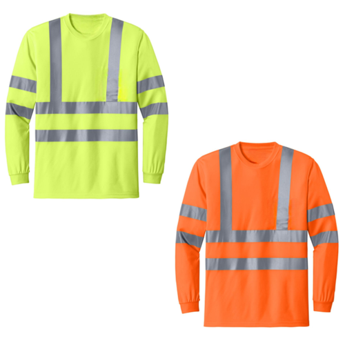 VISIPRO Long Sleeve Reflective Safety T-Shirt with Bands & 3