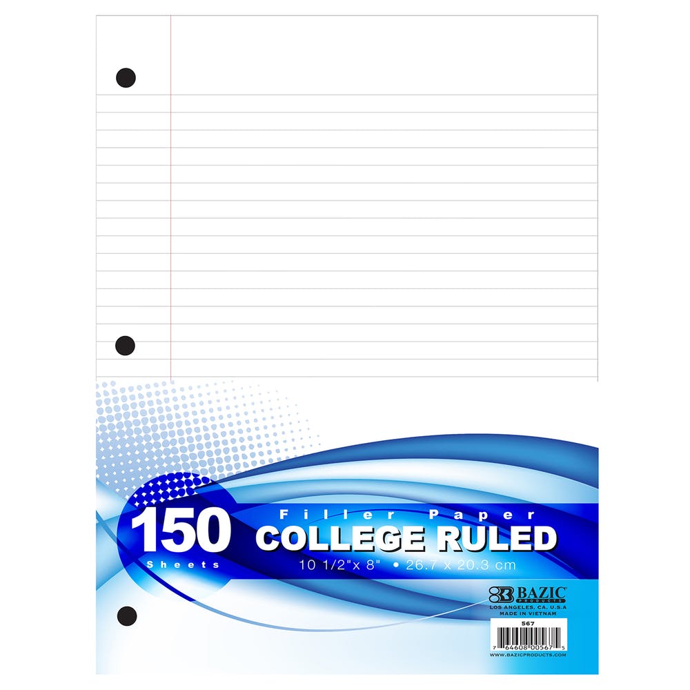 College Ruled Filler Paper - 150 Sheets 1