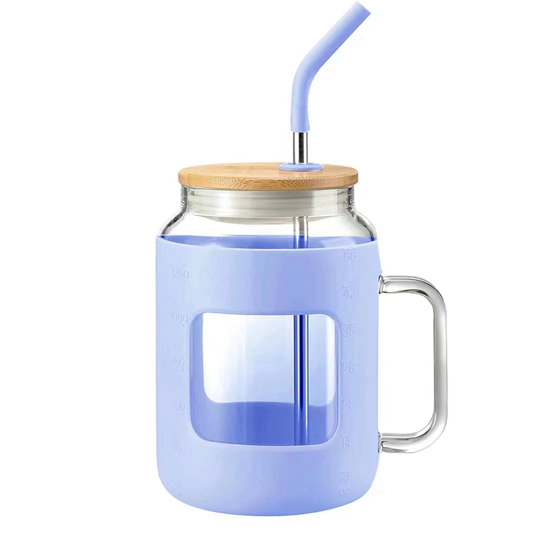 50 Oz. Glass Tumbler with Bamboo Lid and Straw 13