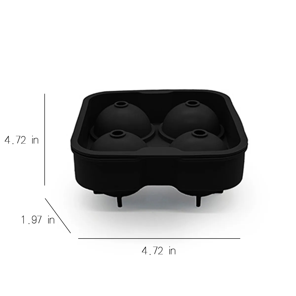 Ice Balls Tray Makes 4/6 Sphere Cube Mold W/ Lid 2
