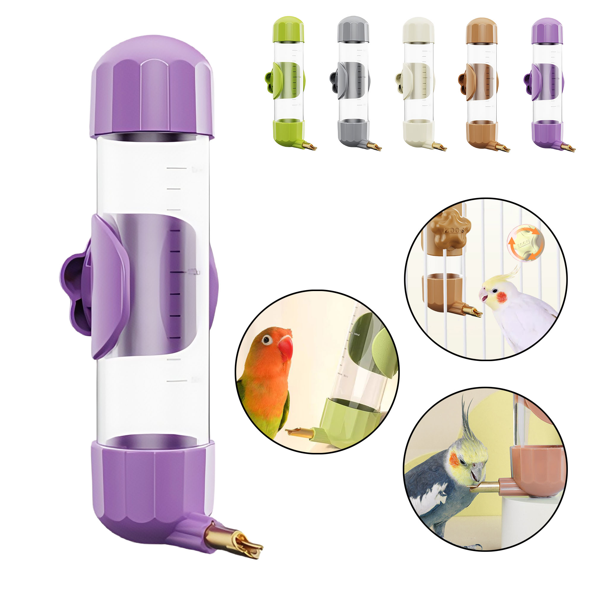 Bird Water Drinker for Parrots, Automatic Feeder with Long Spout 4