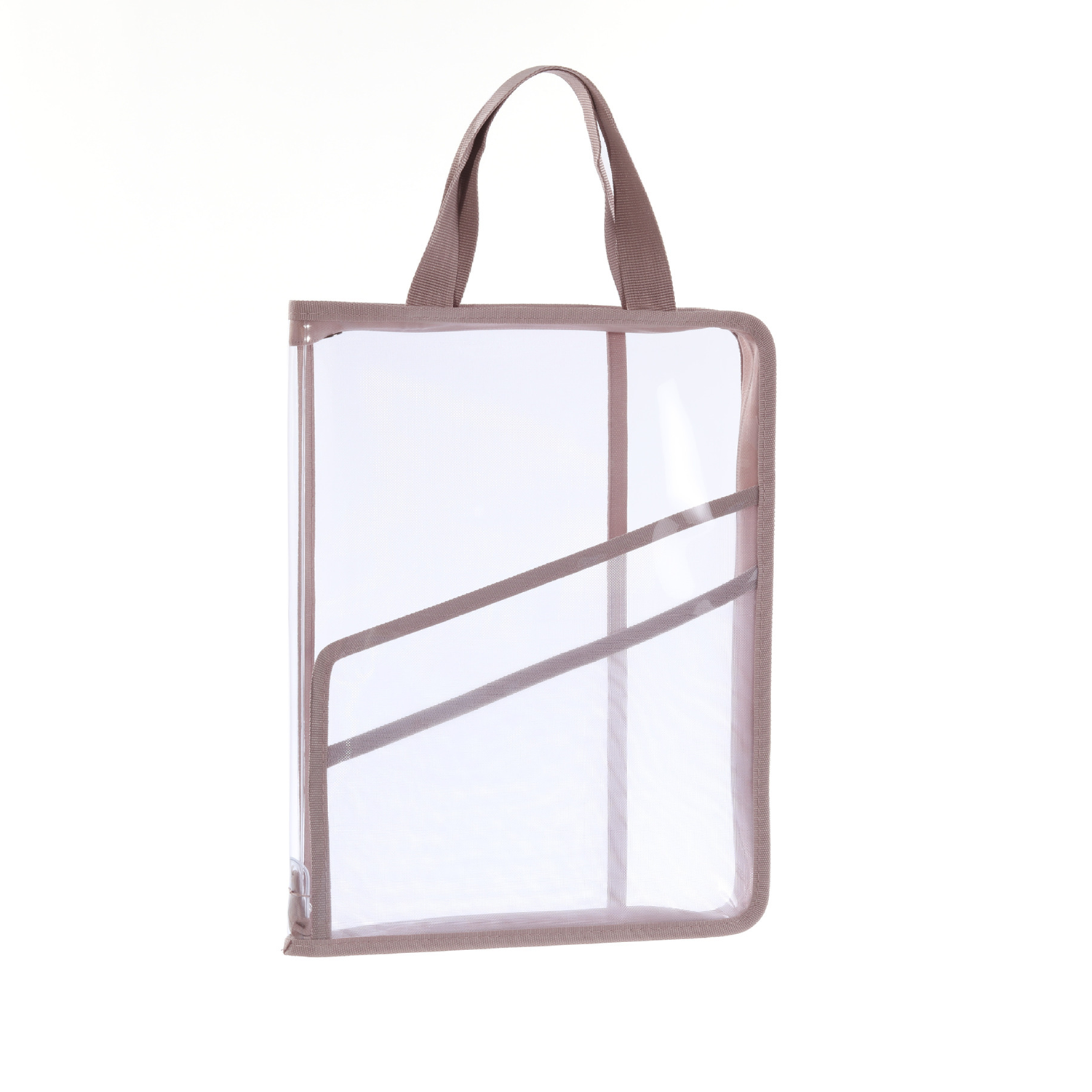 A4 PVC Clear Zipper Book Pouches File Bag with Handle 3