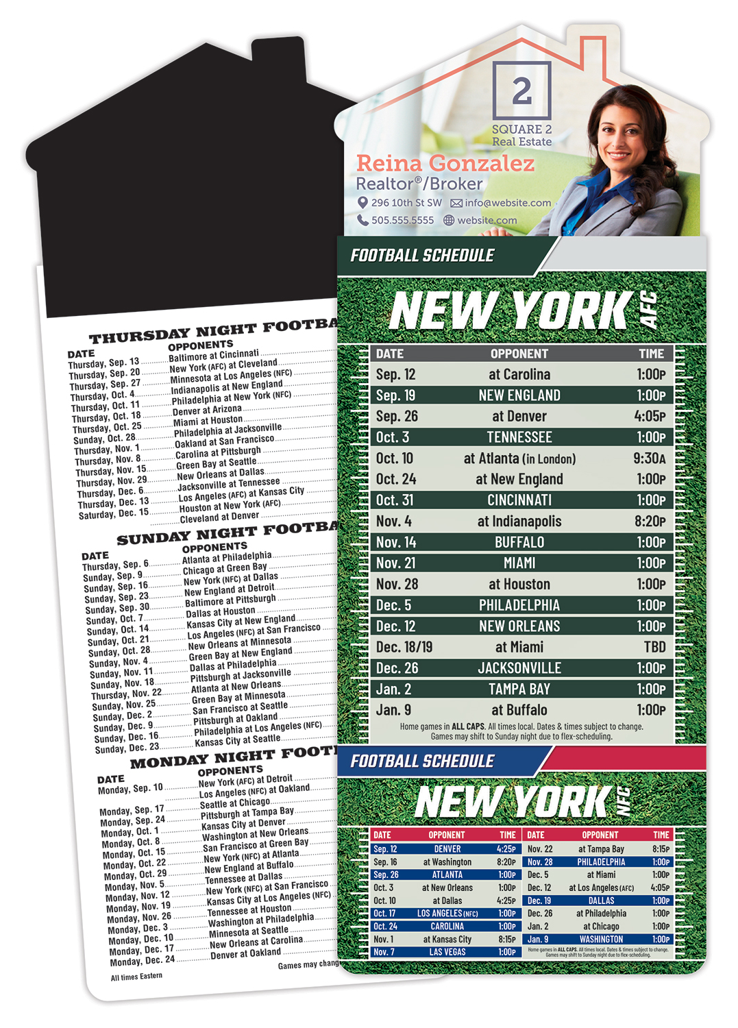 Magna-Card House Shape Magnet Football Schedules (3.5x9) 1