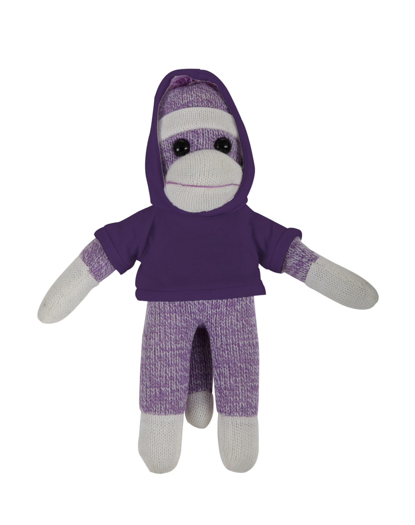 soft plush Purple Sock Monkey with hoodie 5