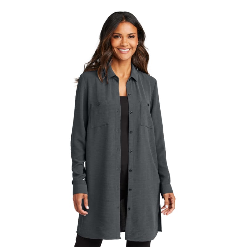 Port Authority Ladies Textured Crepe Long Tunic 2
