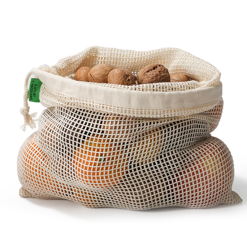 Cotton Reusable Drawstring Produce Bags 2