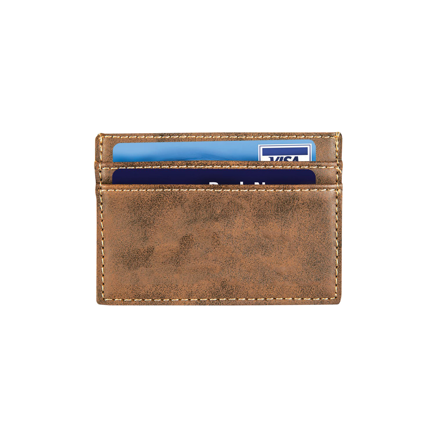 Rustic/Gold Leatherette Wallet Clip 1