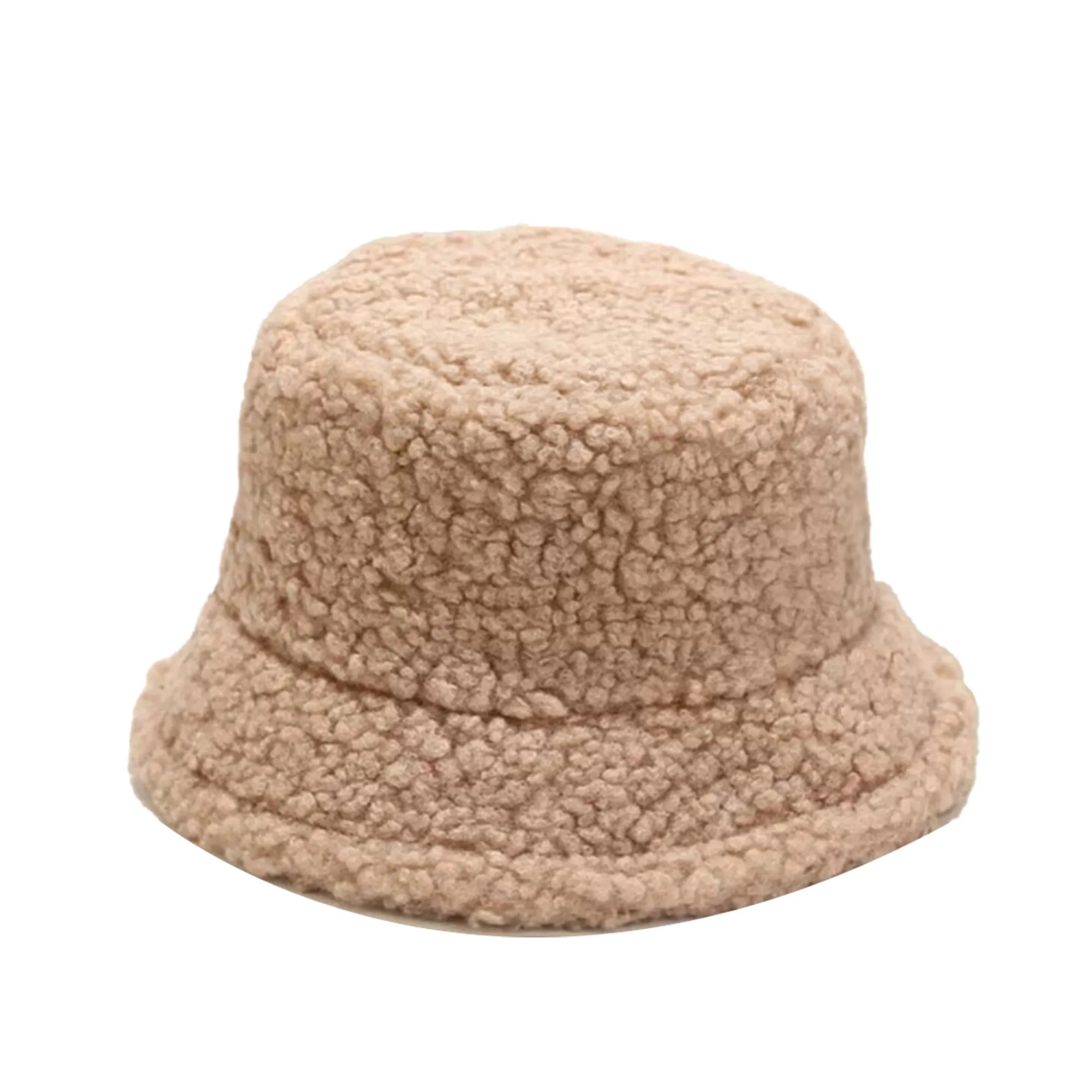 Lamb Wool Furry Bucket Hat Winter Sun Fishmen 11