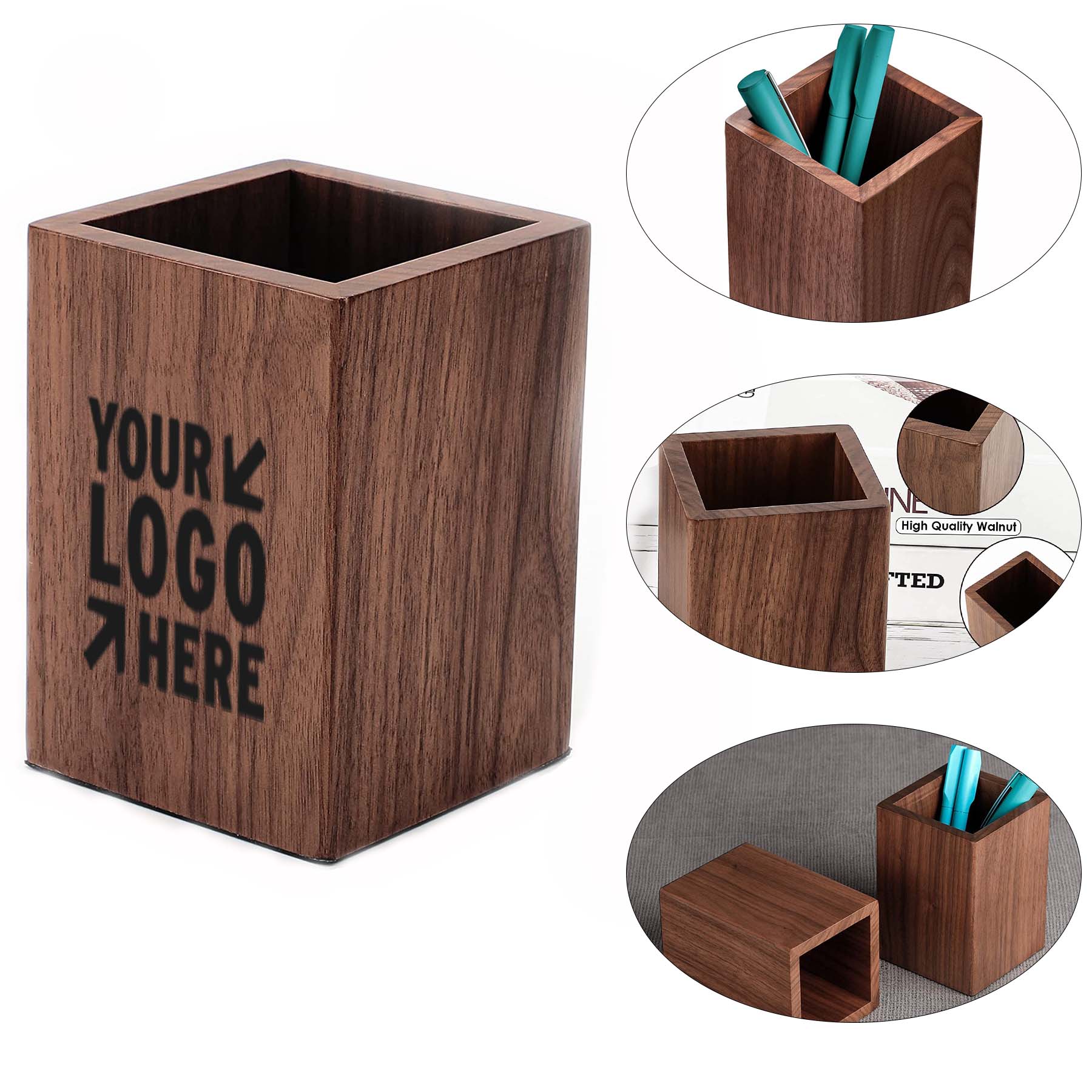 Walnut Pen Holder for Desk