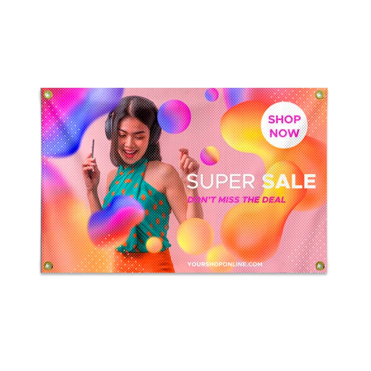 Digitally Printed Fabric Mesh Banner 12" x 18" 2