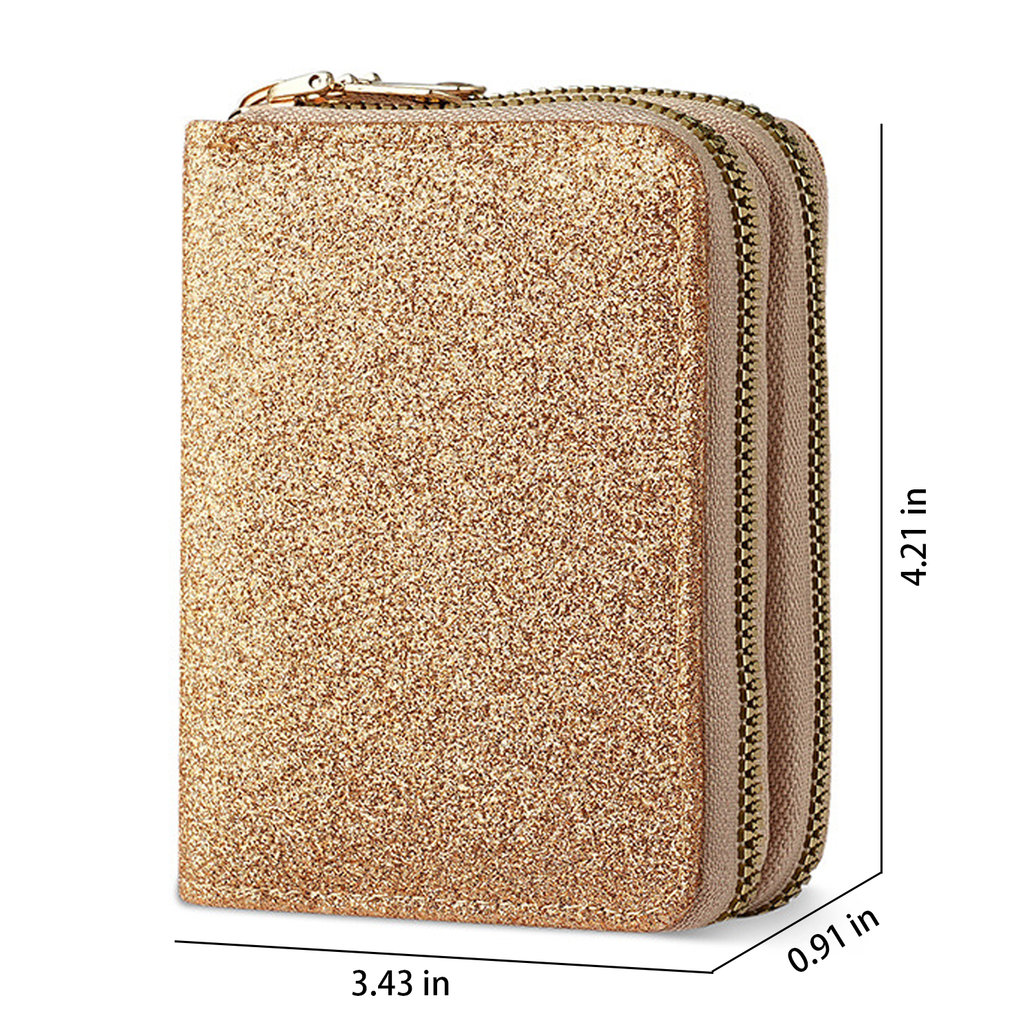 Ladies' Double Zipper Starry Sparkling Fashion Card Bag 1