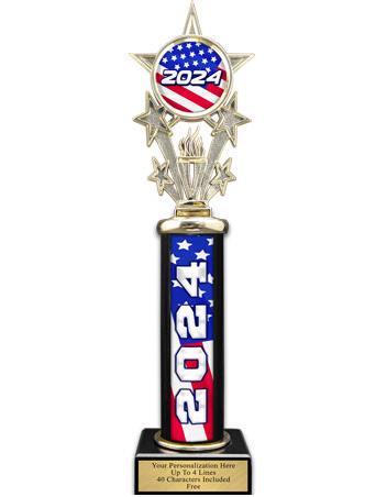 Trophy, 12" USA American Flag Year 1 co 1
