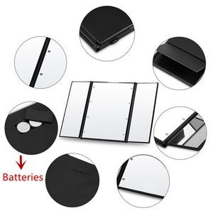 Led Lighted Three Folding Cosmetic Mirror 2